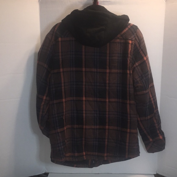 GOLDEN TREE FULL ZIP SHIRT JACKET WITH DRAWSTRING HOOD SIZE M/M 2 POCKET FRONT - Picture 3 of 3